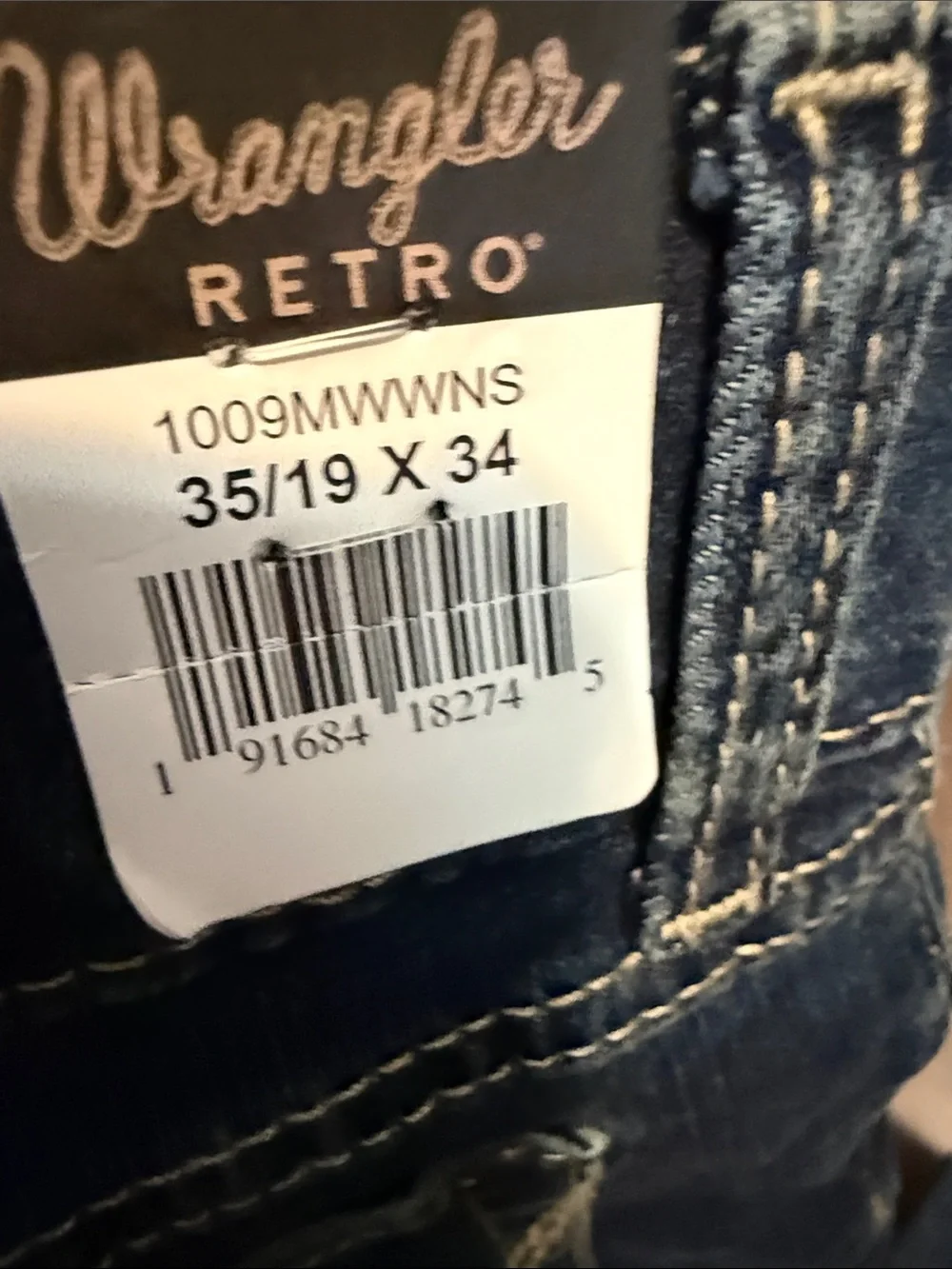 Wrangler Indigo Blue Bootcut Jeans with Contrast Stitching - Picture 4 of 4